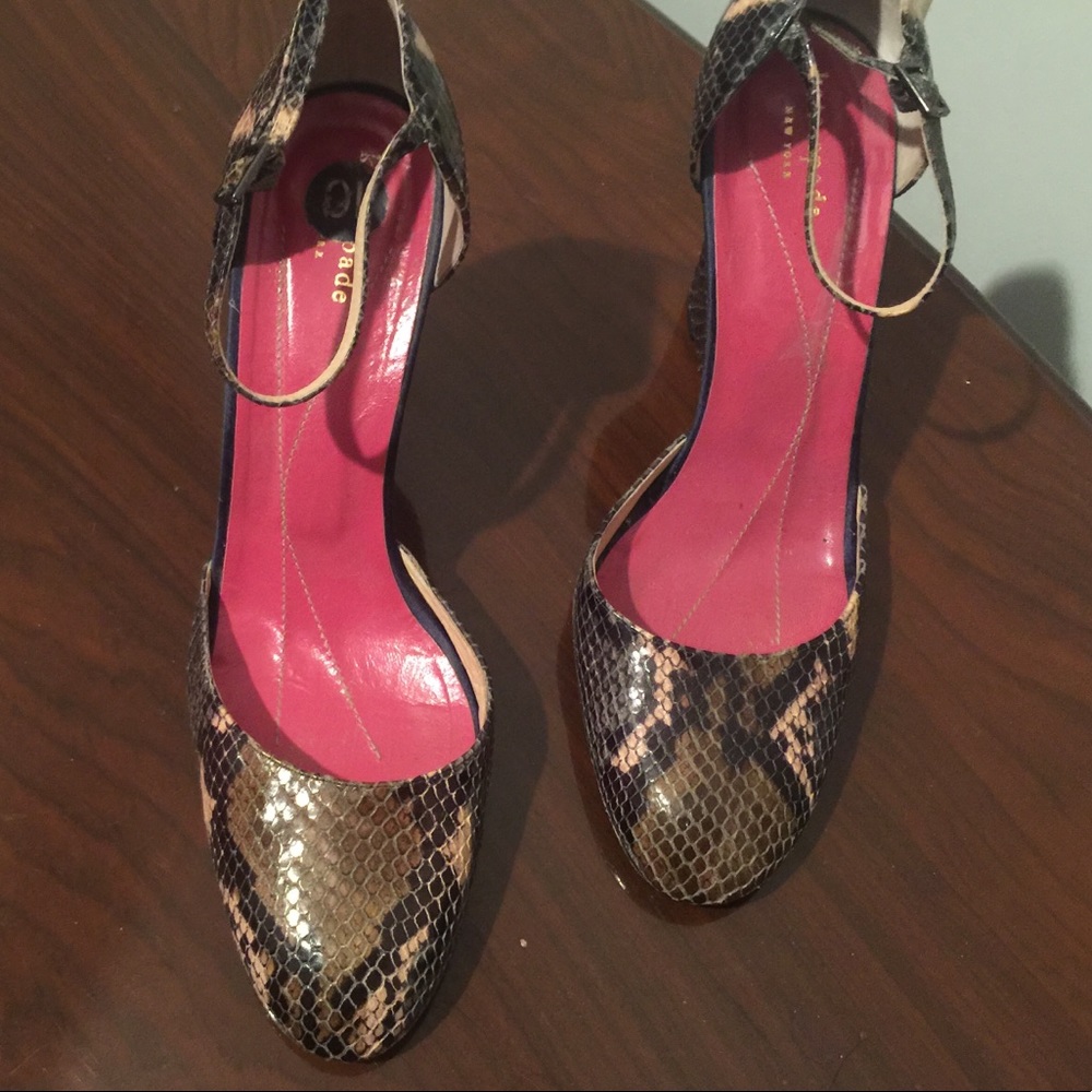 Kate Spade Womens Snakeskin Wedge Heel S10